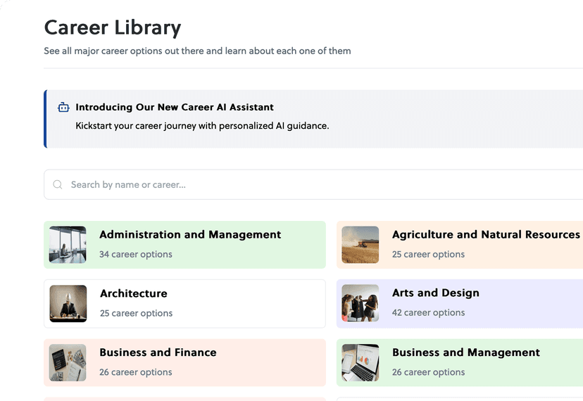 Large illustration of career guidance books